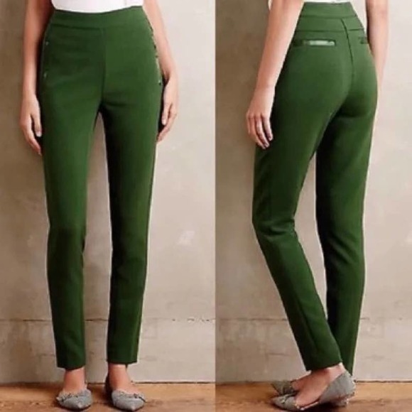 Cartonnier Pants - CARTONNIER Anthroplogie High Rise Charlie Trousers Sz 4 Green